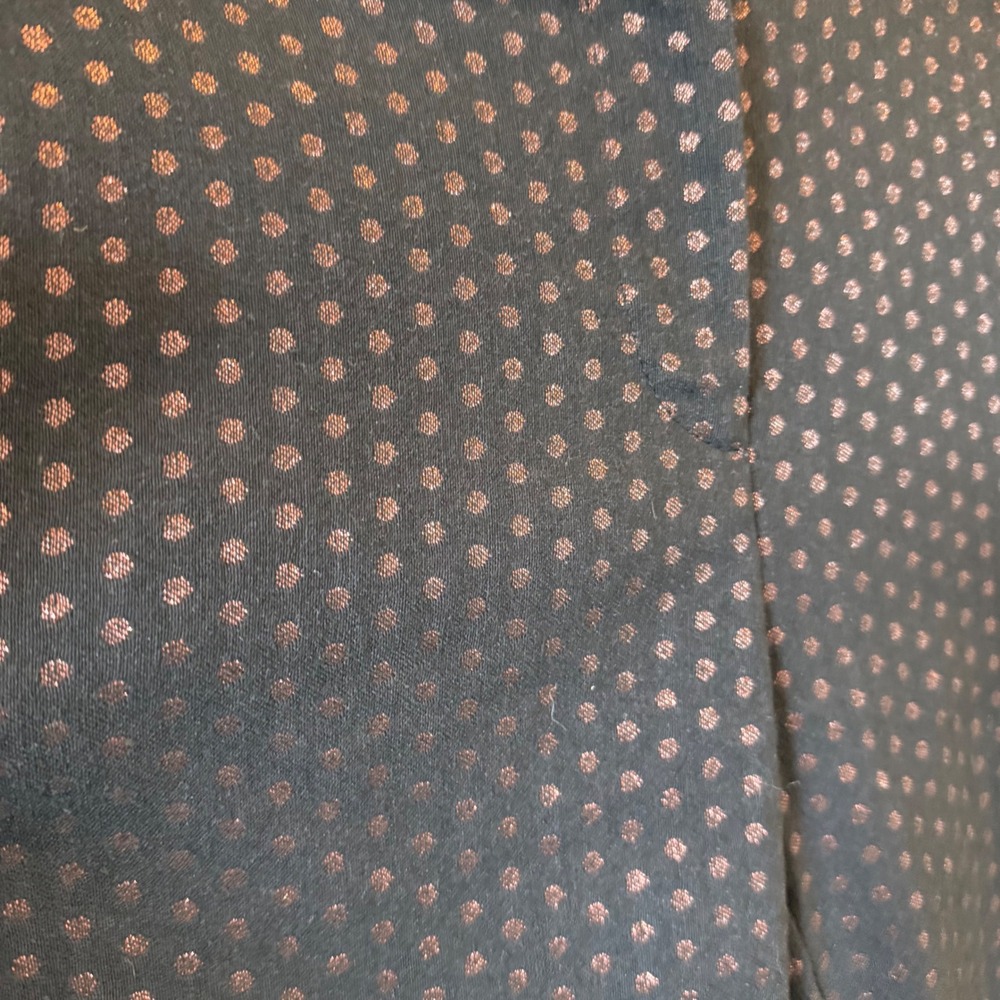 Ann Taylor Devin Fit Rose Gold Metallic Polka Dot Ankle Pants Size 4 Slim Office - Picture 3 of 12